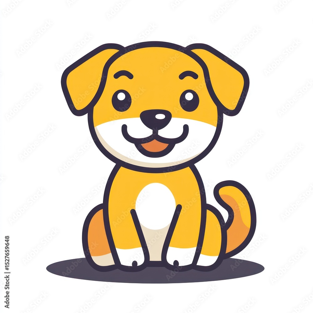 Cute cartoon dog sitting Cute cartoon dog sitting