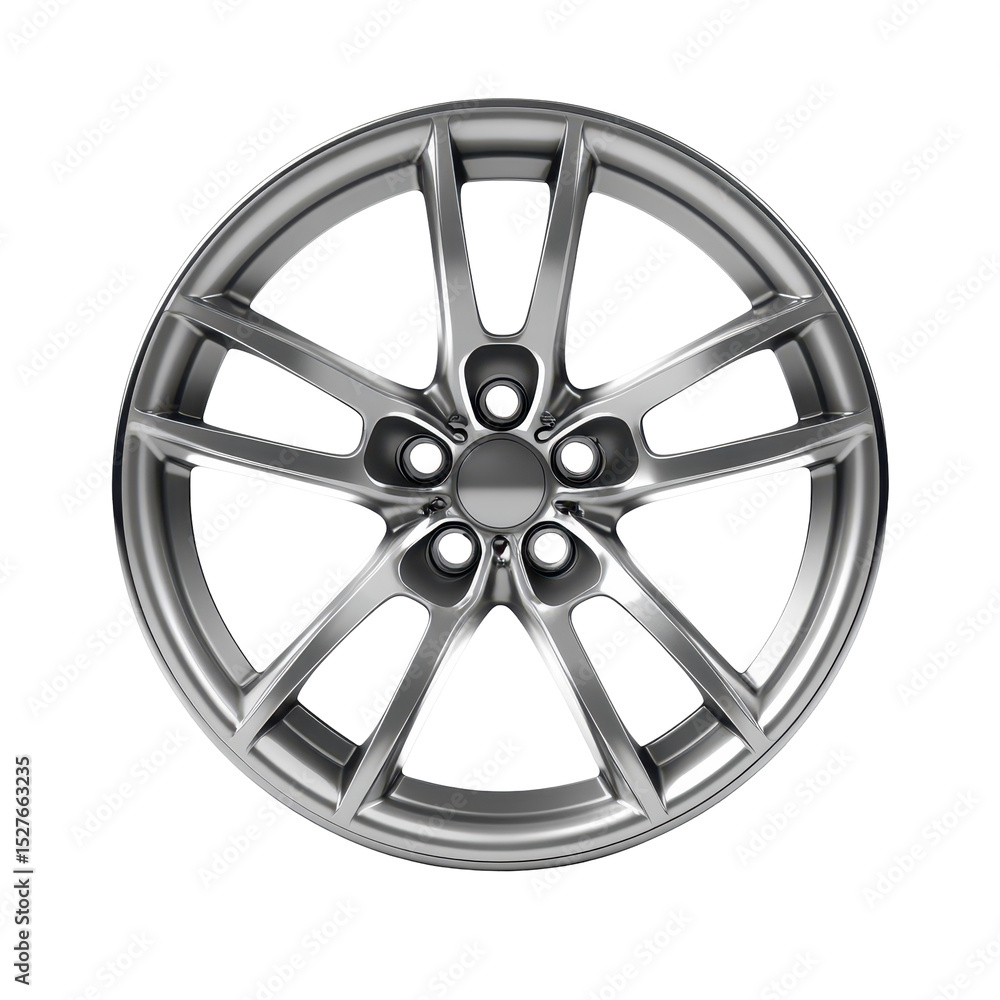 Obraz premium High-performance alloy wheel design showcasing intricate details and polished finish suitable for modern vehicles
