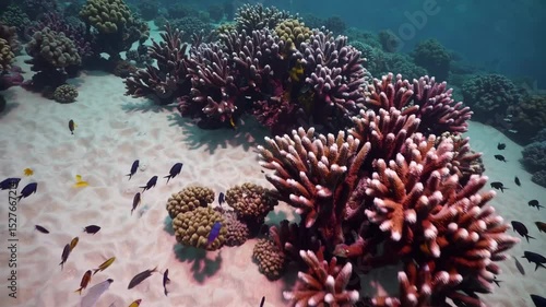 Wallpaper Mural Underwater View of Coral Reefs and Tropical Fish in Hanauma Bay, Hawaii with Clear Turquoise Water Torontodigital.ca