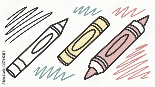 Crayon Illustration: Colorful Creativity for Design Projects