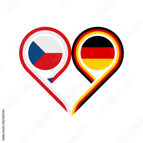 friendship concept. heart symbol icon of czech republic and germany flags. vector illustration isolated on white background Free Download friendship concept. heart symbol icon of czech republic and germany flags. vector illustration isolated on white background - GFXLoad