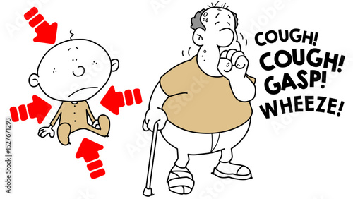 Abstract illustration of a person being pulled in multiple directions