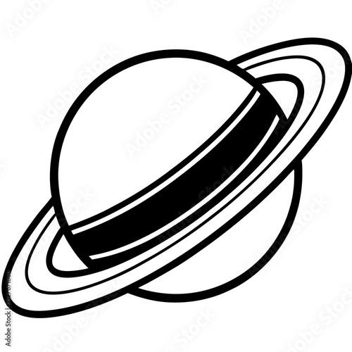 Simple line drawing of saturn planet