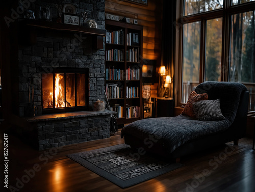 A cozy reading corner in a ...