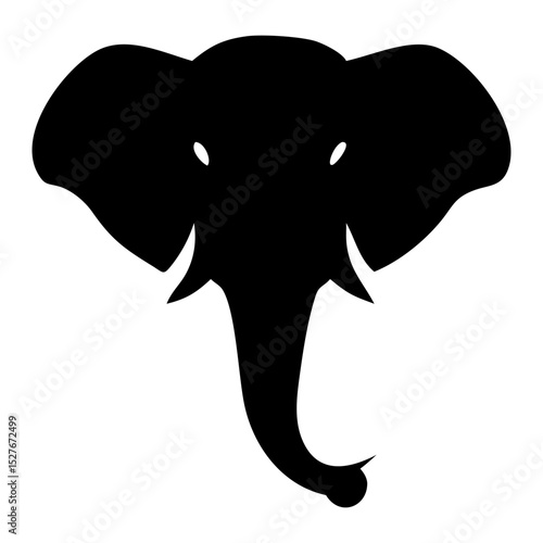 A elephant full black silhouette vector illustration design