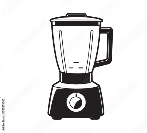 Isolated electric kitchen appliance: a blender for coffee and drinks on a white background