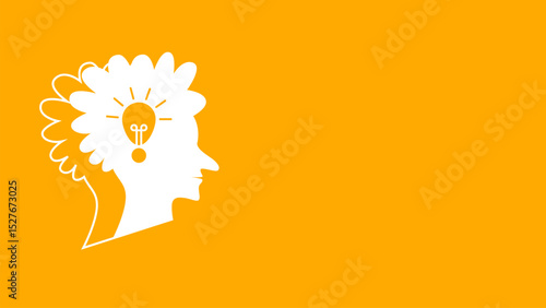 Light bulb icon design on brain background for your business