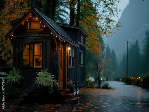 A modern tiny house with mi...