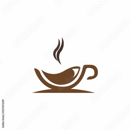 Vector illustration of coffee cup and beans symbol icon