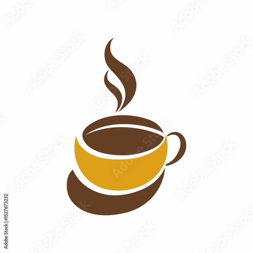 Vector illustration of coffee cup and beans symbol icon