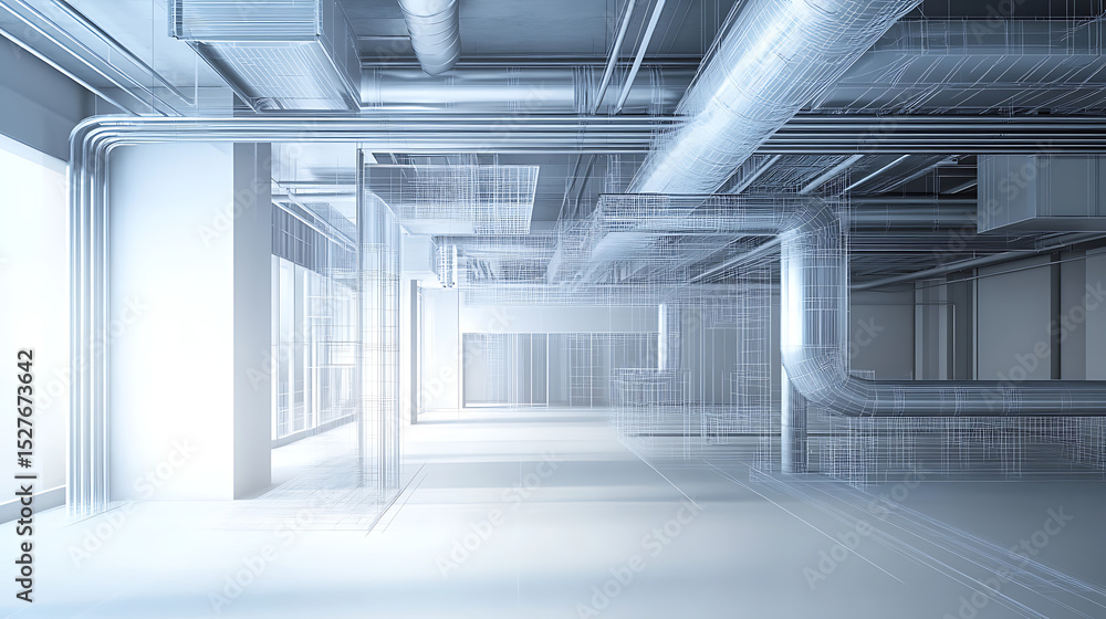 Obraz premium APIs for Syncing HVAC Layouts with Building Information Models (BIM)