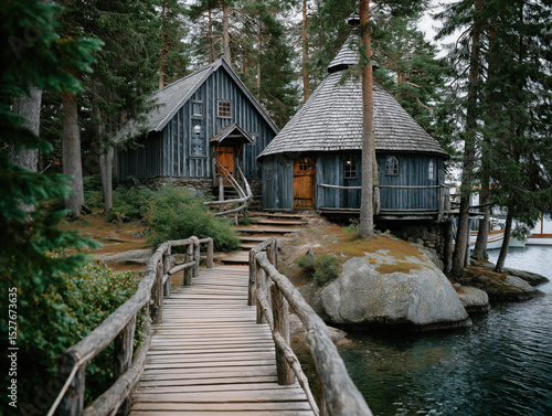 A tiny treehouse with a rop...