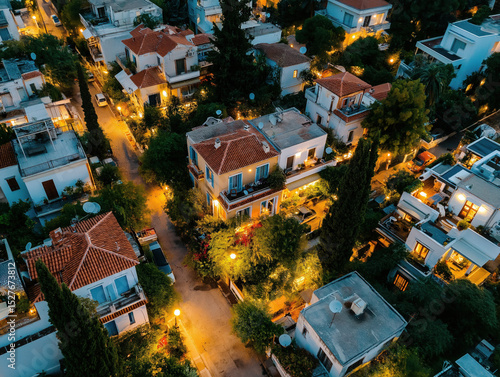 Aerial shot of a suburban n...