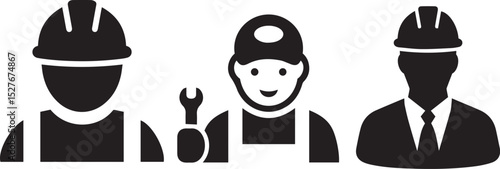 Silhouette of construction worker setting up scaffolding vector silhouette