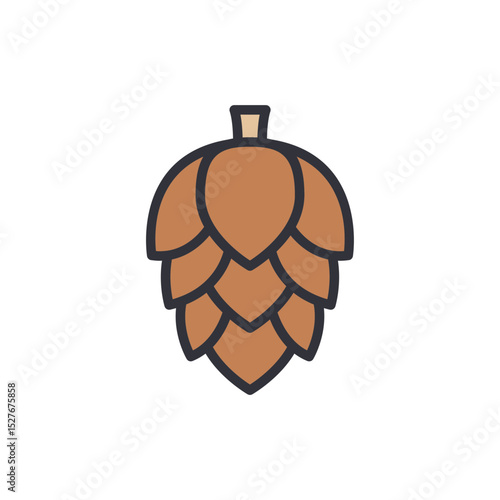 Stylized Hop Cone Icon For Beer Production And Brewing Process