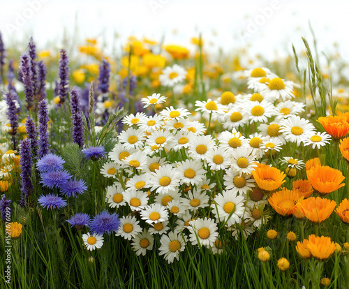 meadow flowers isolated