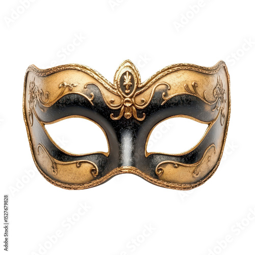 Elegant black and gold masquerade mask designed for festive celebrations during the carnival season