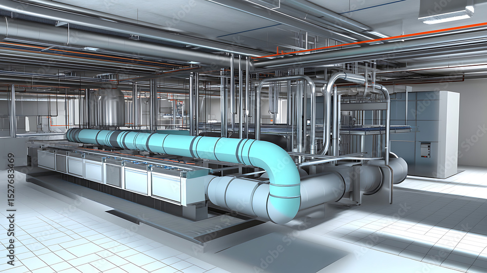 Obraz premium Energy Efficiency Optimization Through API-Guided HVAC Layouts