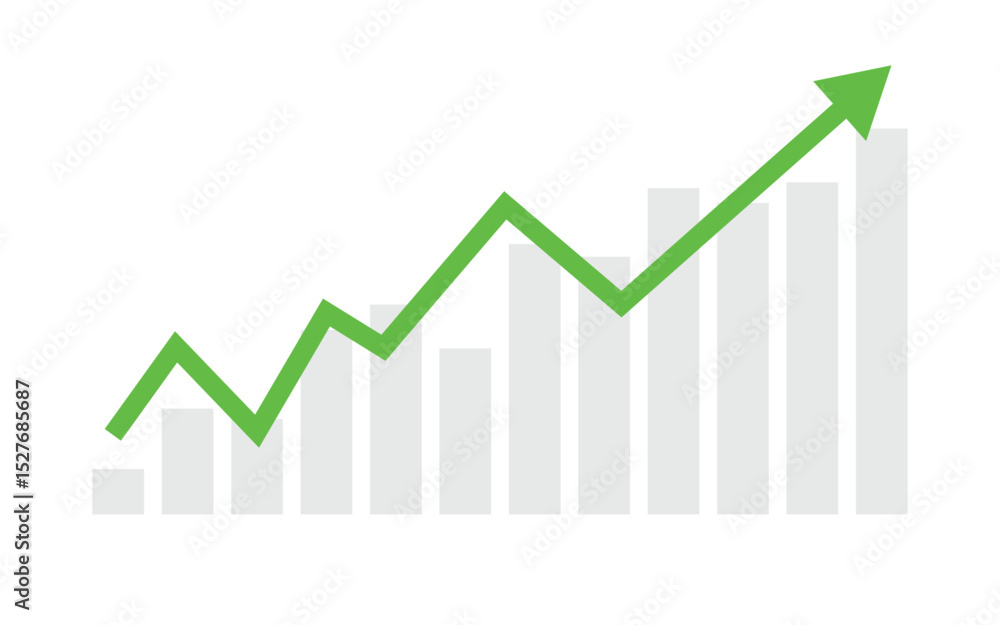 Business growth graph chart of stock market investment trading on white background design. Vector Business growth graph chart of stock market investment trading on white background design. Vector