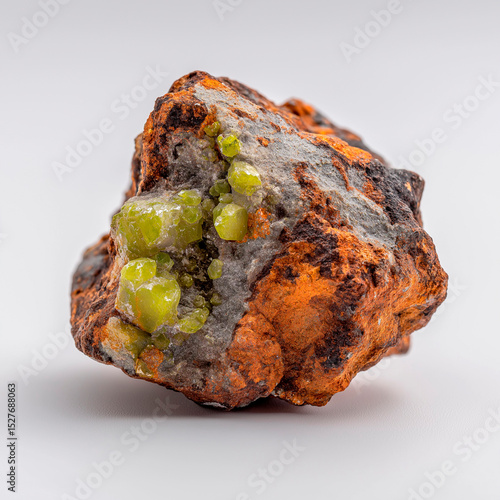 Εκτύπωση καμβά Natural uranium mineral specimen isolated on white background..