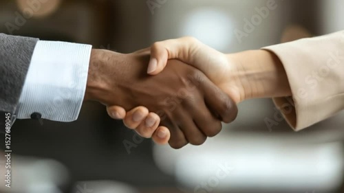 Handshake between diverse business professionals