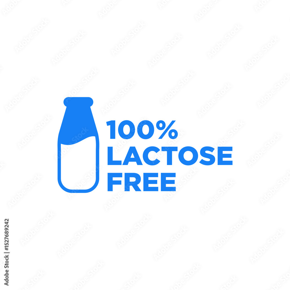 100% Lactose Free Icon Vector Blue 100% Lactose Free Icon Vector Blue