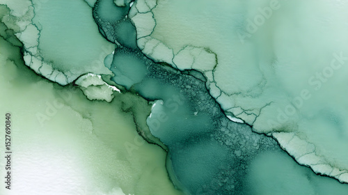 Jade watercolor wash, smooth color transitions and subtle edges