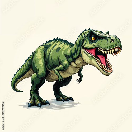 tyrannosaurus rex dinosaur vector illustration isolated