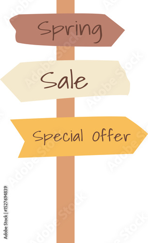 sale, special offer wooden sign illustration