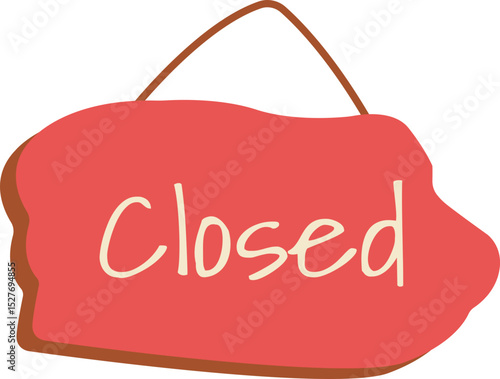 closed wooden sign illustration