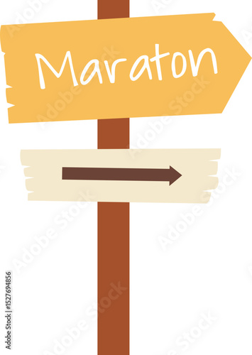 marathon wooden sign illustration