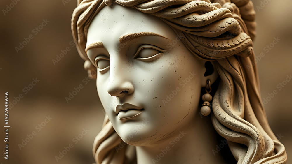 Face statue of Hera goddess of marriage and marital in Greek mythology on transparent background Face statue of Hera goddess of marriage and marital in Greek mythology on transparent background