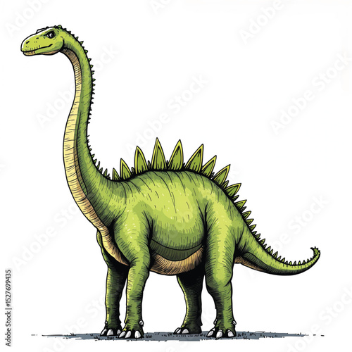 Brontosaurus dinosaur vector illustration isolated