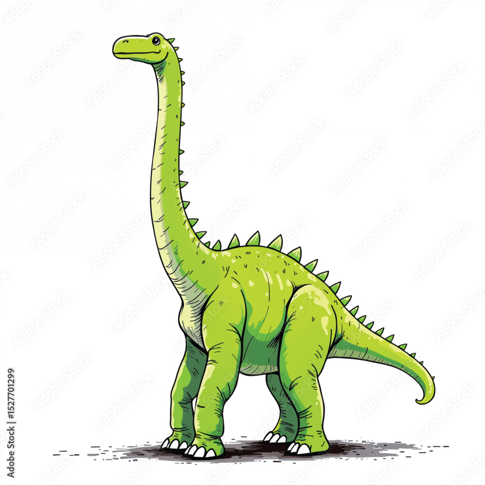 Fototapeta premium Brontosaurus dinosaur vector illustration isolated