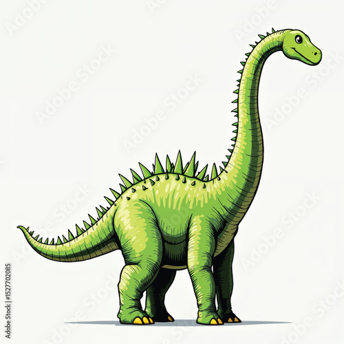 Brontosaurus dinosaur vector illustration isolated