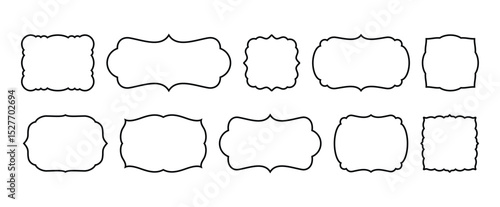 Curvy Frame Cliparts Set Outline Design
