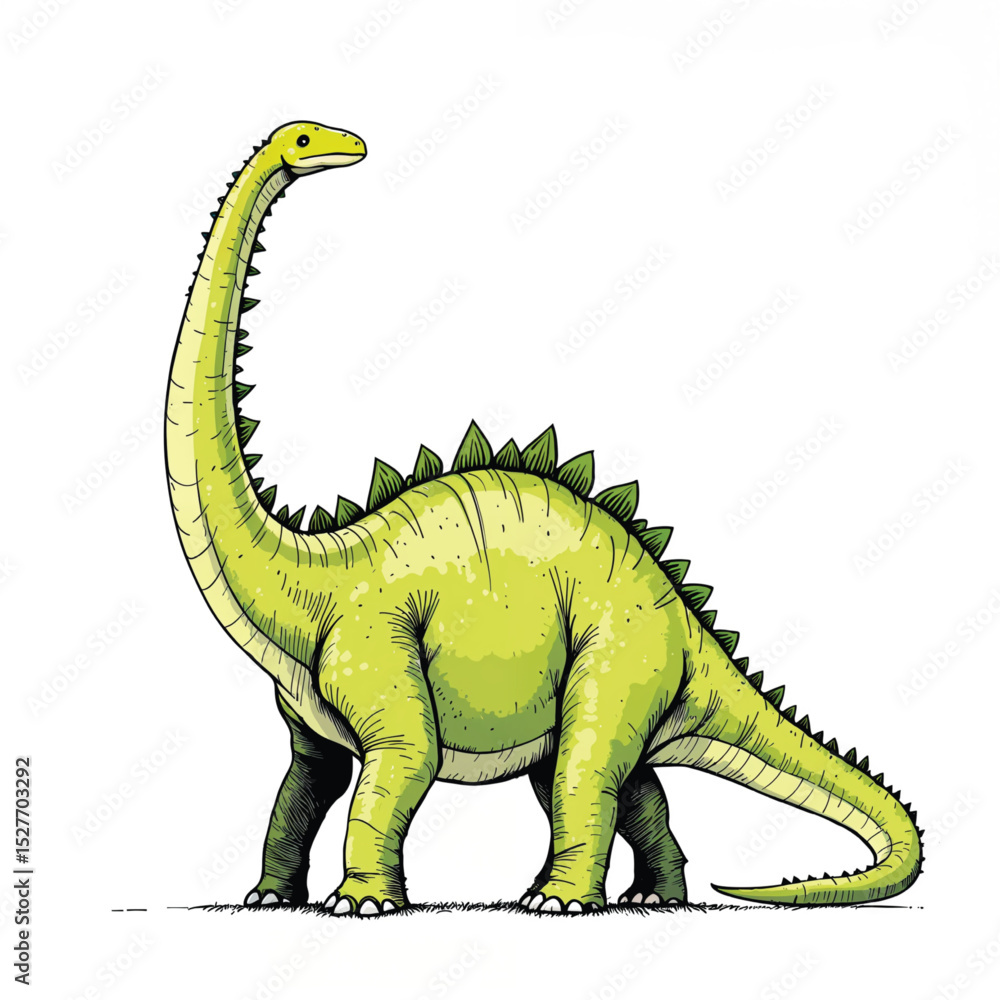 Fototapeta premium Brontosaurus dinosaur vector illustration isolated