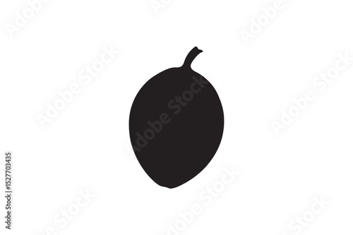 Coconut silhouette on white background.01