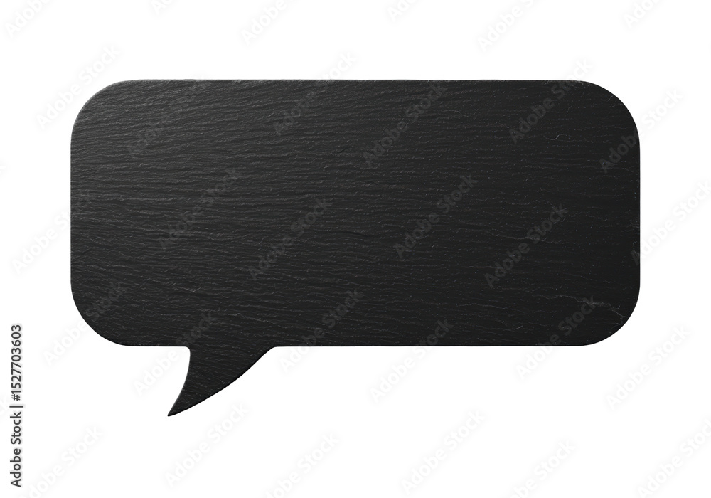 Naklejka premium Isolated Black Slate Speech Bubble Dark Chat Symbol