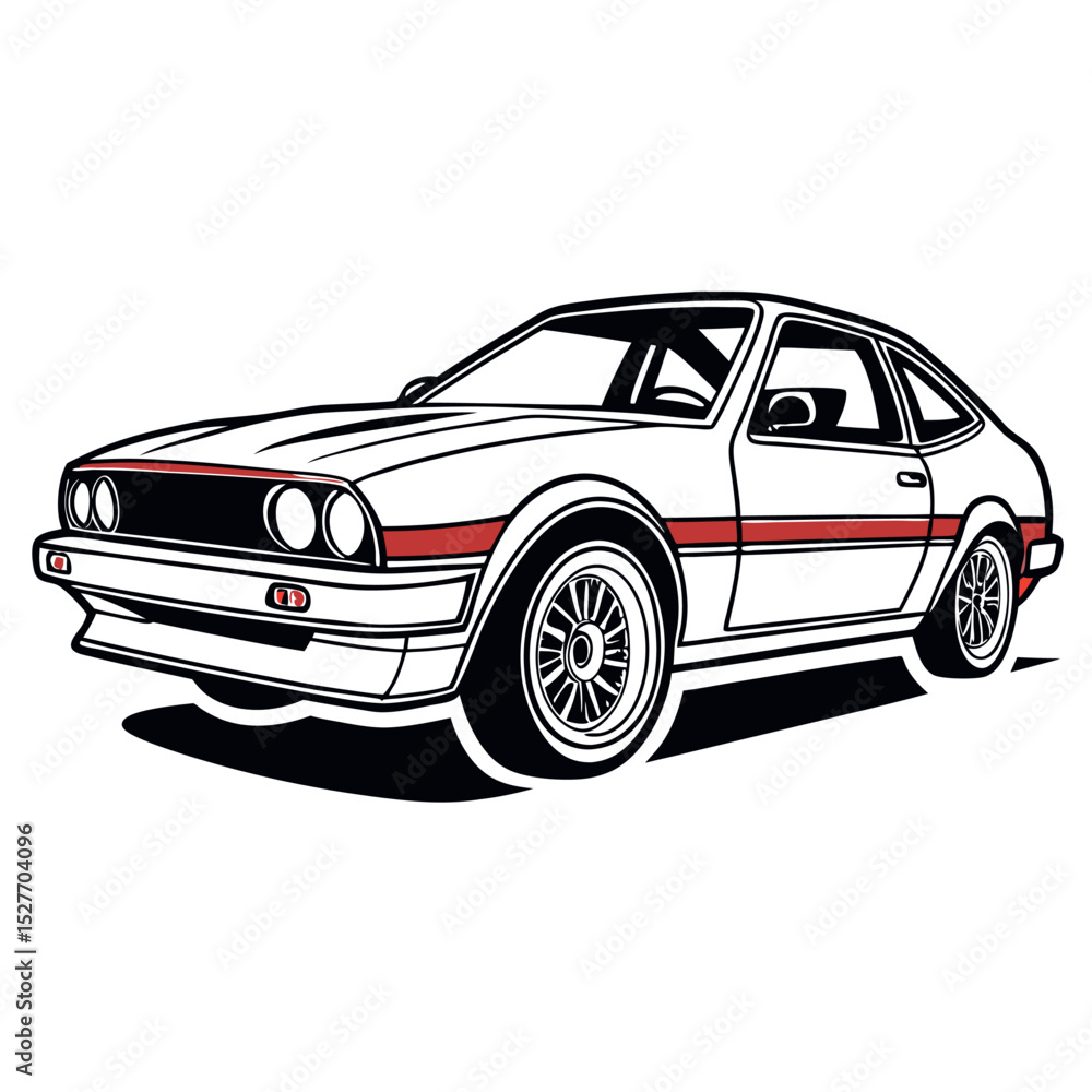 Naklejka premium Car silhouette vector with white background 