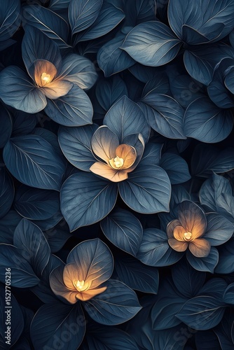 Wallpaper Mural Subtle Floral Silhouette in Dark Gray Soft Glow Background Torontodigital.ca