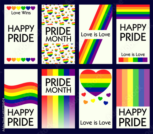 Happy Pride Month set of Wallpapers for Phone Android IOS Iphone Samsung