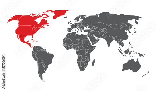 Simple North America Map Vector Design