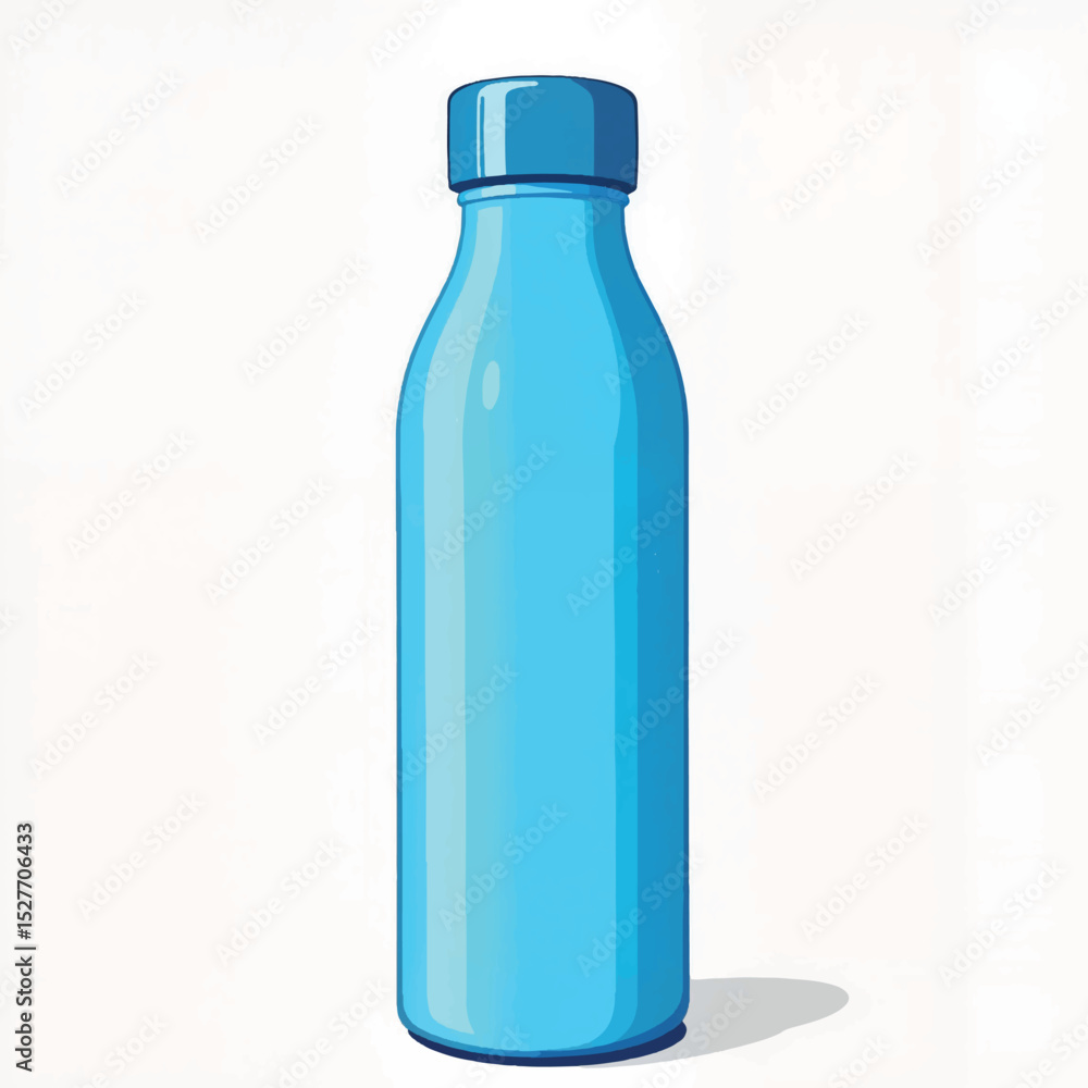 Naklejka premium Reusable bright blue water bottle, modern hydration solution