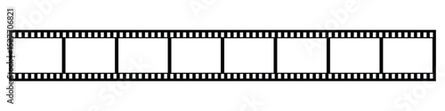 Film strip icon vector. Strip icon used for videography elements, cinema reel. Filmstrip with frames, photo and videos, Old white and black film tapes of 35mm. Realistic film strip vector illustration