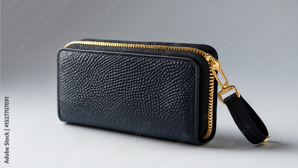 Naklejka premium black leather wallet