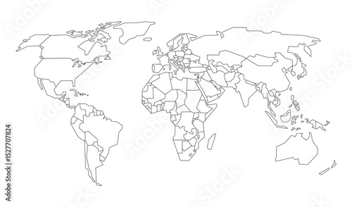 Wallpaper Mural Simple World Map Outline Vector Design Torontodigital.ca