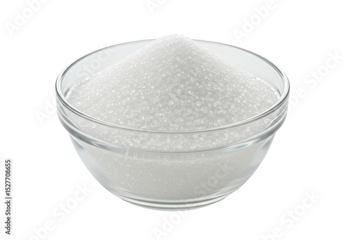 Photos Isolated Refined White Sugar in Glass Bowl