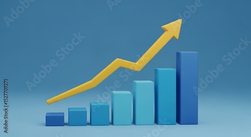 Free Download Business growth chart with arrow pointing up on blue background - GFXLoad