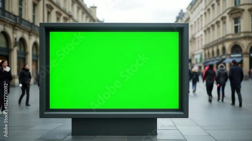 Green Screen Billboard Mockup in Urban Cityscape